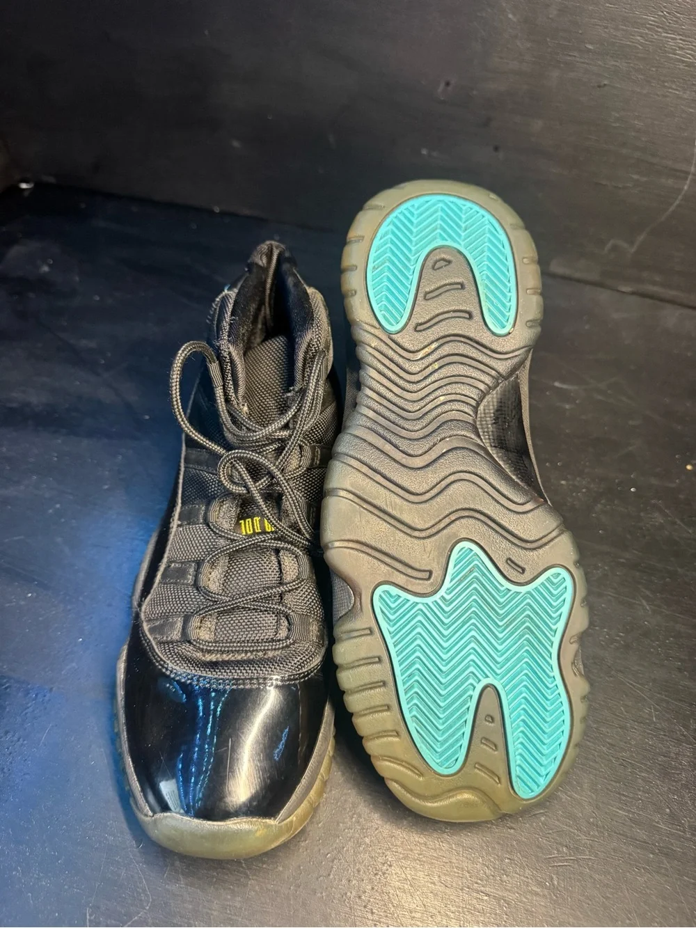 Jordan Black with Teal Jumpman Retro Sneakers